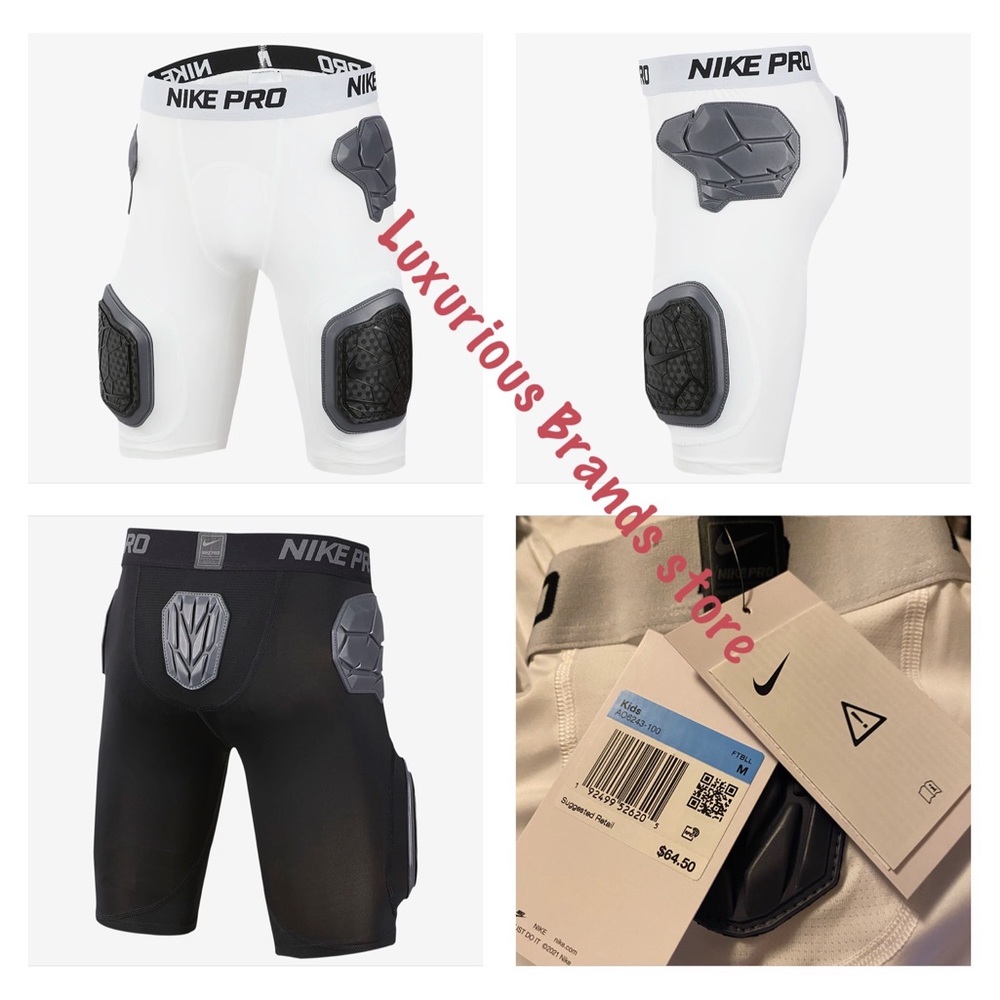 Nike Boys Hyperstrong Padded Football Shorts Size M color WHITE